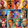 Full Round Diamond Painting African Woman Diamond Mosaic Portrait Cross Stitch Handmade Gift