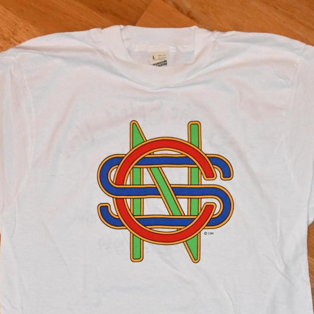 1980's CROSBY STiLLS & NaSH vintage original 1989 Earthquake Relief Concert tee t-shirt (M/L) Medium CSN Bonnie Raitt Taj Mahal Santana GiFT