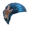 Новые женские золотые серебряные шляпы-тюрбаны, химиобандана, хиджаб, плиссированная индийская шапка, шляпа-тюрбан, женский головной платок при выпадении волос, мусульманский головной убор