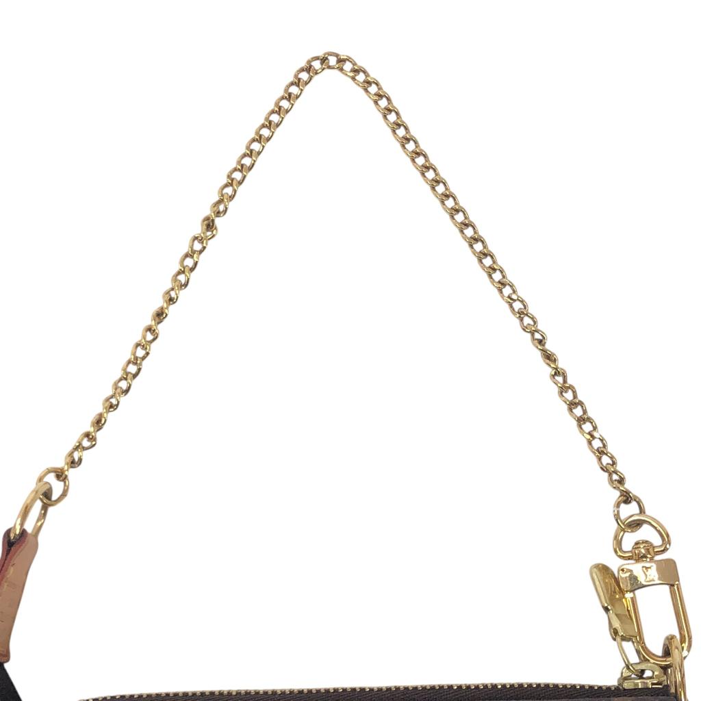 Used Louis Vuitton Monogram Mini Chain Pochette Accessoires Bag M58009