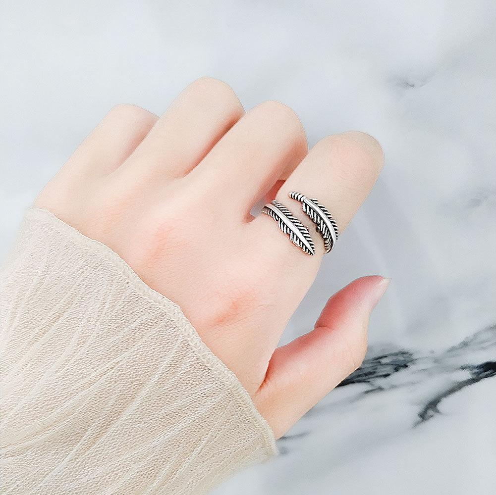 Geometric Glossy Concave Convex Shaped Ring Female Niche Design Personality High Sense Finger Ring Ins Cold Temperament Opening Index Finger Ring