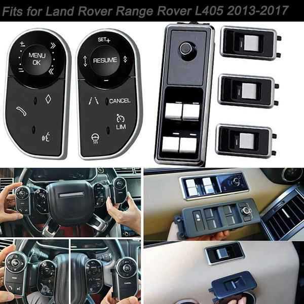 6 Pcs LCD Window Lift Buttons for Land Rover Range Rover, Sport, Discovery, Executive (Old to New Models)