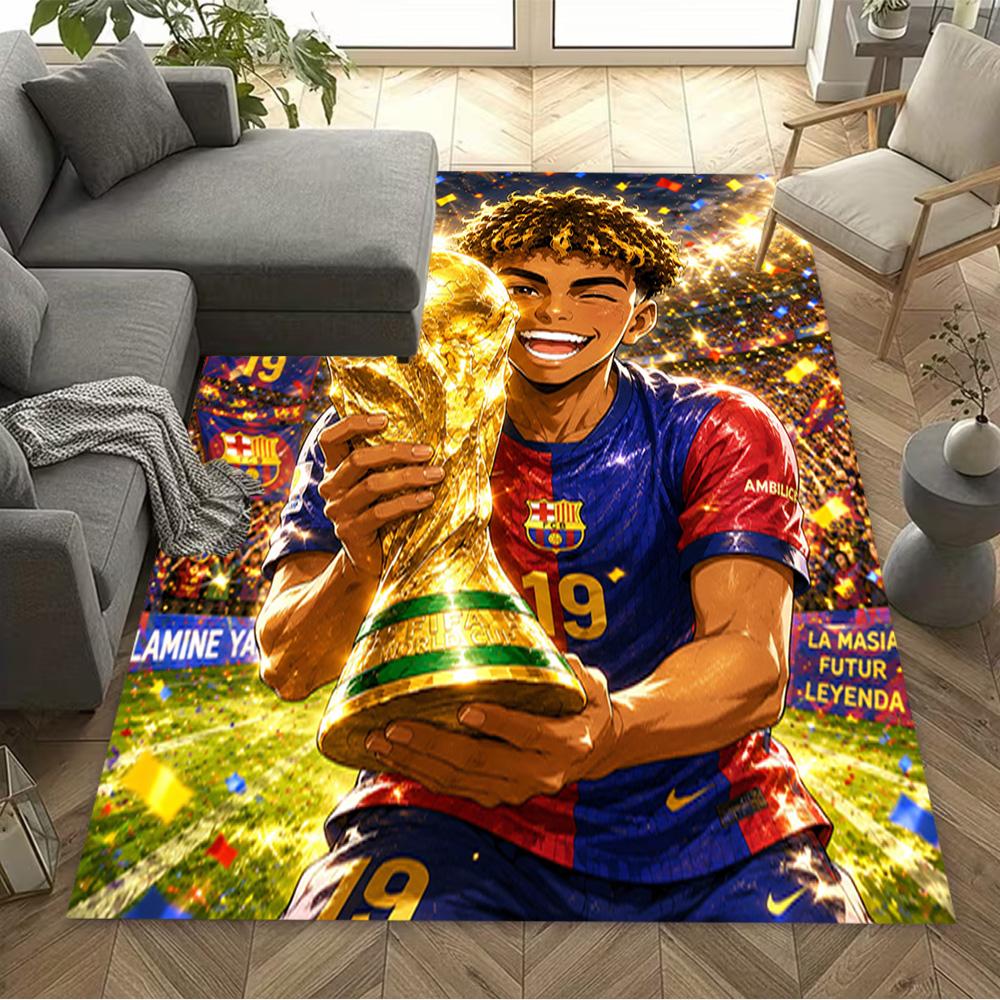 Lamine Yamal's Spain's Soccer Star Action Carpet Suitable for Living Rooms Hallway Foyer Dining Room Anti-slip Rug Office home decor