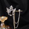 Baroque Rhinestone Pearl Corsage Necklace Brooch - Retro British Court Suit Accessory