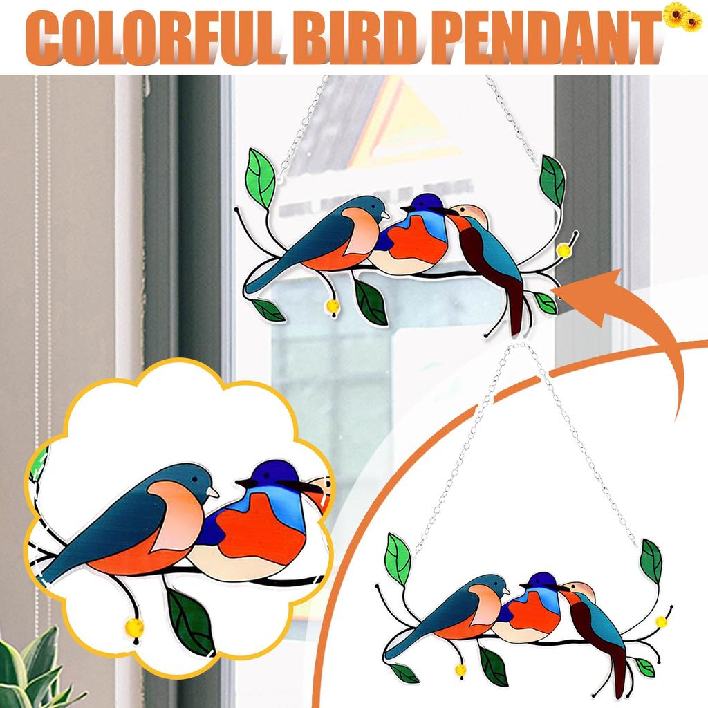 Креативные и новые красочные акриловые подвесные украшения для окон с птицами