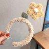 Осенне-зимний обруч для головы, нескользящие аксессуары для волос, высокое качество, милый плюшевый ободок с цветком