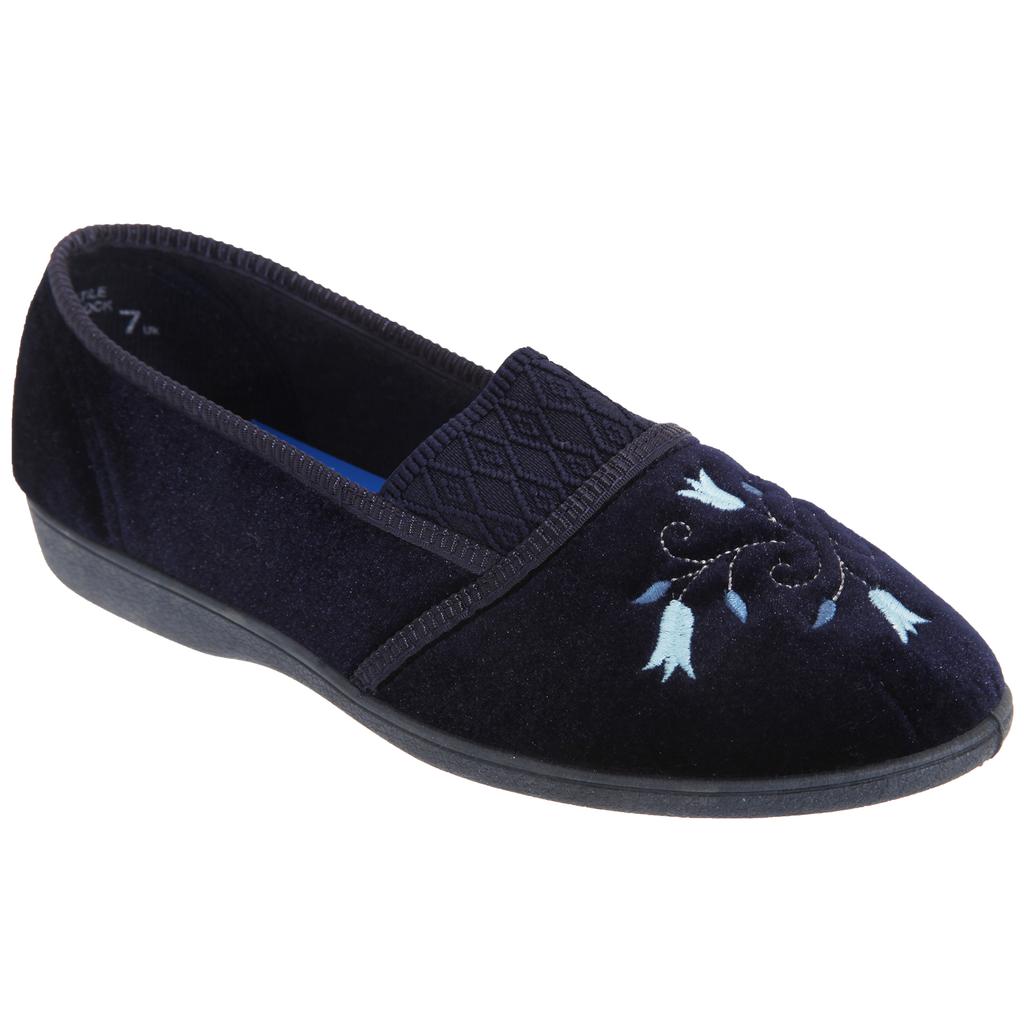 Sleepers Womens/Ladies Inez Gusset Throat Patterned Slippers