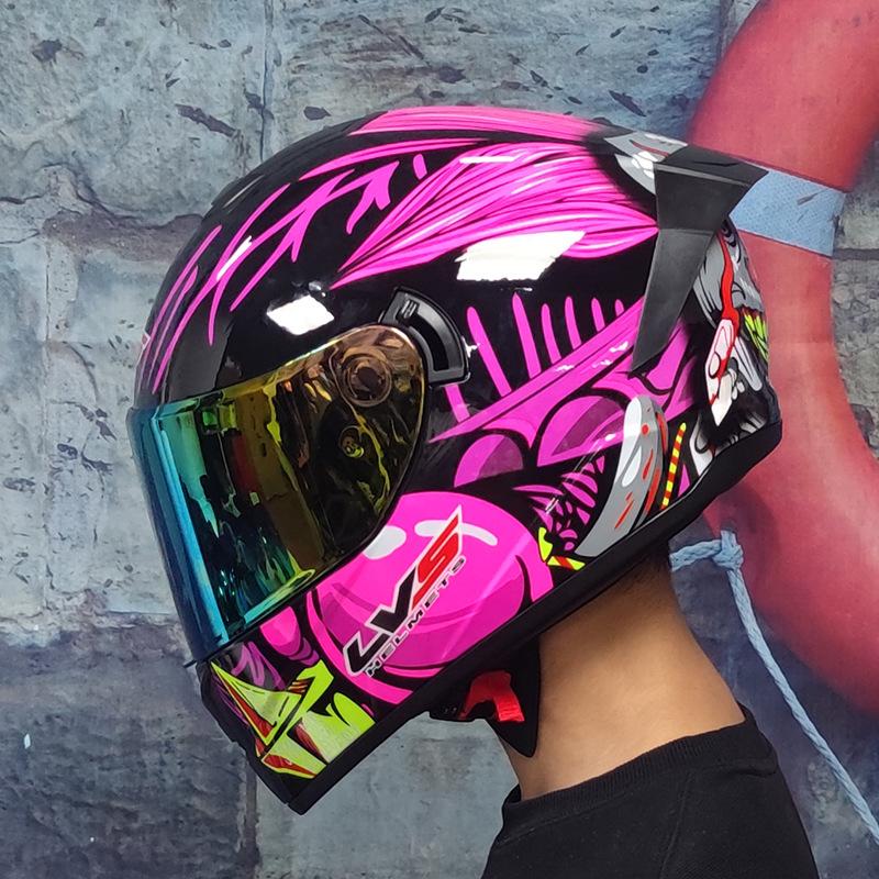 Шлем для электромобиля LVS, всесезонный универсальный для мужчин и женщин, мотоциклетный противотуманный полный шлем, серый гоночный индивидуальность, крутые и электромобили