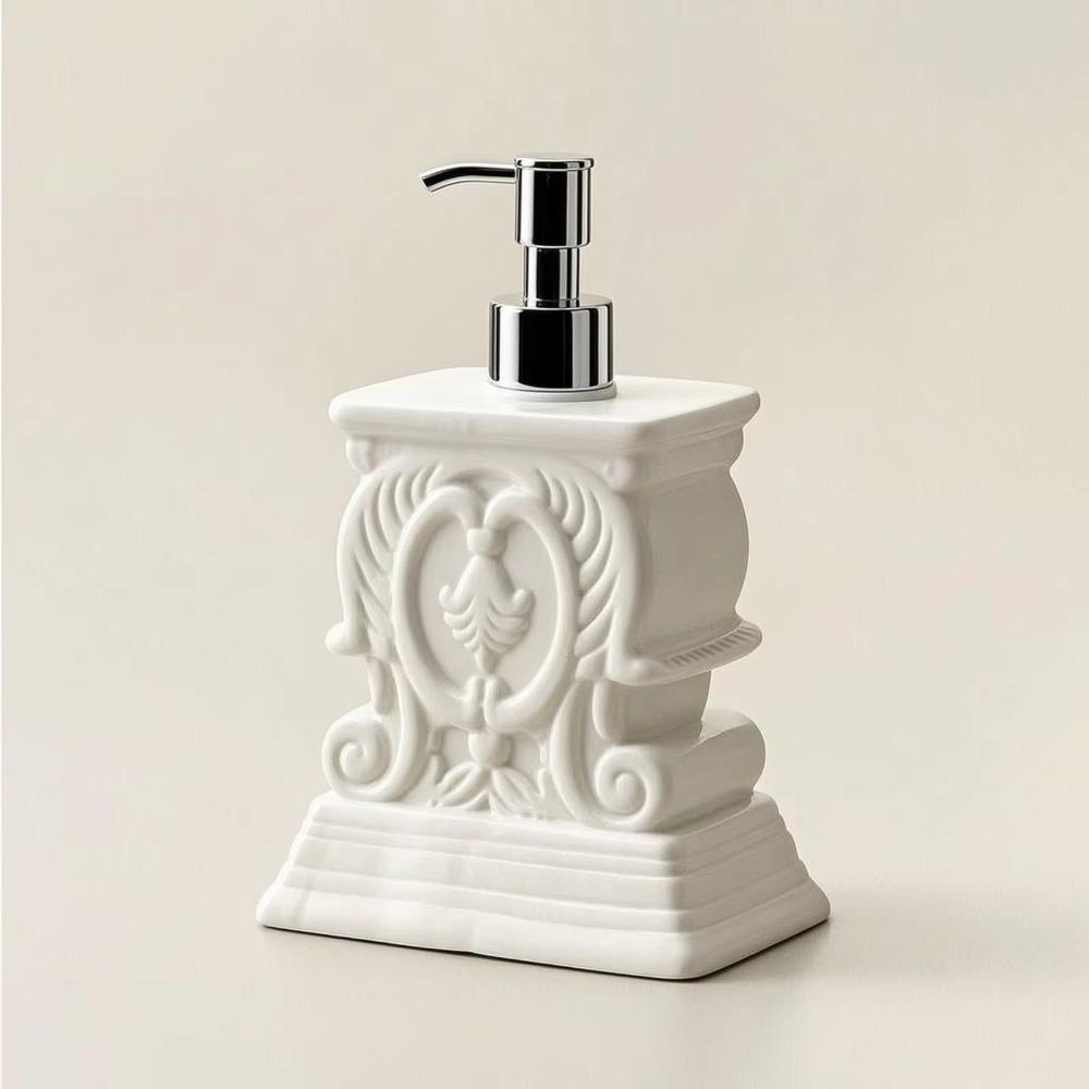 Retro Roman Column Resin Lotion Pump Bottle Refillable Liquid Hand Soap Container Gift