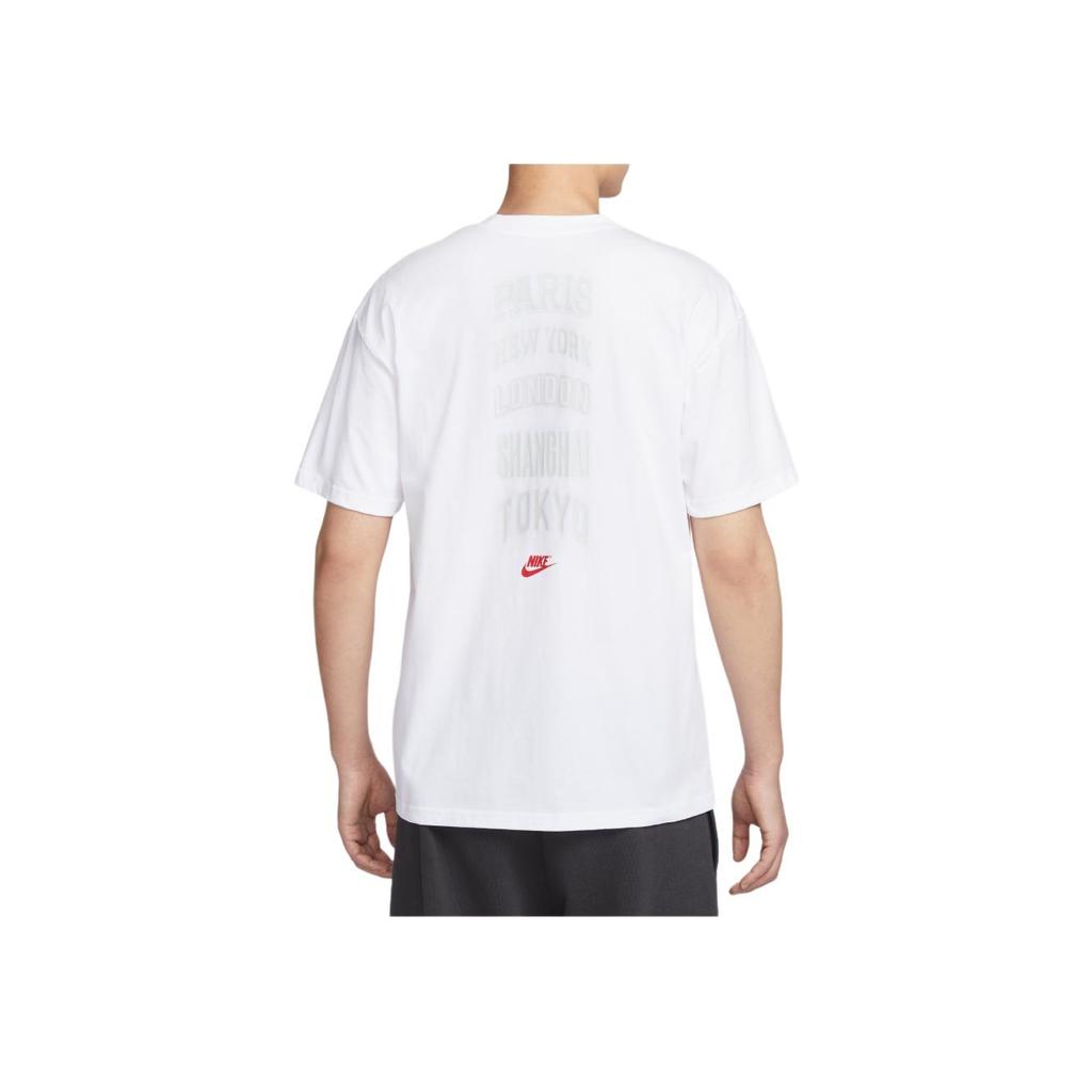 Nike Мужская спортивная футболка с коротким рукавом и круглым вырезом, повседневная, белая, HJ0581100