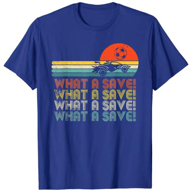 Винтажная футболка What A Save Vintage Retro Rocket Soccer Car League