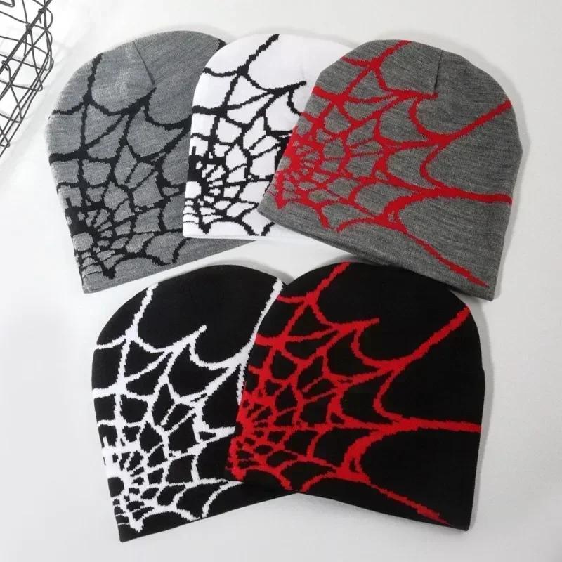 2024 New Knitted Beanies Hat Cartoon Spider Embroidered Winter Hats Knitted Bonnet Cap Soft Woolen Beanies for Women Cap Men