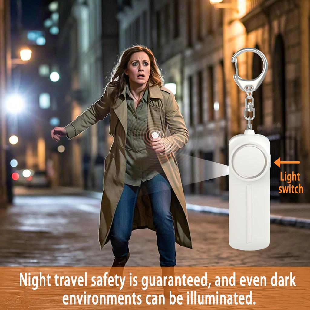 Personal Safety Alarm LED Light Emergency Alert Device Self Defense Keychain for Women Children Elderly 130dB Siren