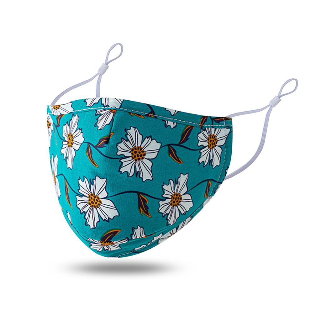 1 шт. Взрослая моющаяся дышащая защитная маска для лица с цветочным принтом