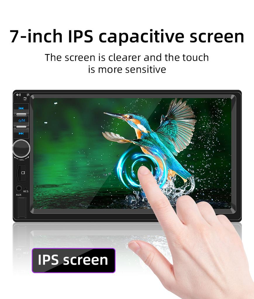 1Din Car MP5 Bluetooth Connection Color Light FM Wired Android AUTO/Apple CarPlay Mobile Phone Interconnection F7018C