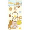 San-X Rilakkuma "Everyone Manpuku Makumaku" Manpuku Keychain Rilakkuma & Korilakkuma & Kiiroitori AB23901 Size: H12 X W8 X D0.8cm