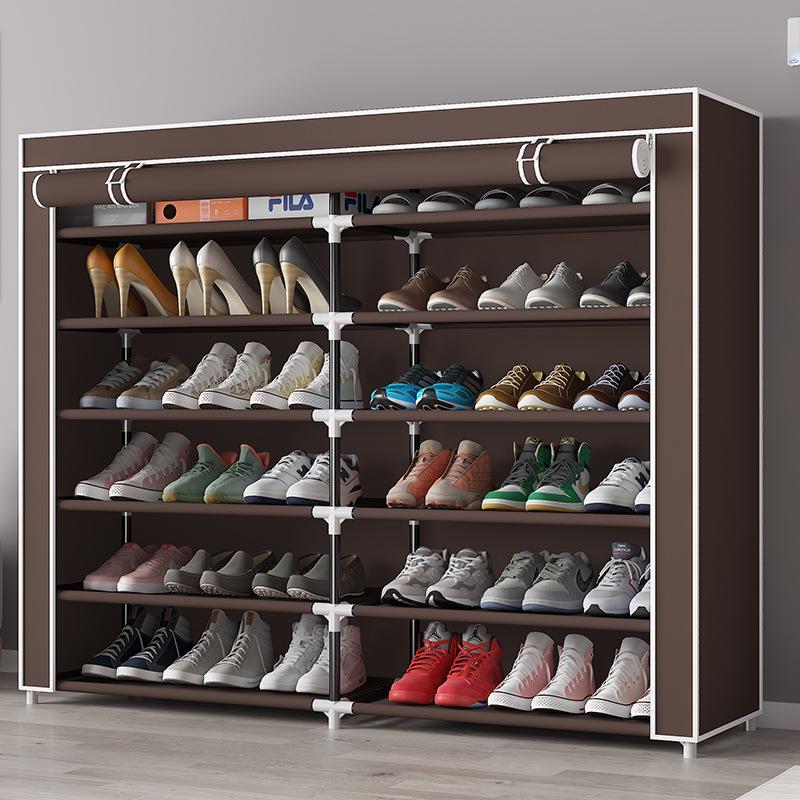 Простой шкаф с тканевым чехлом, полкой для обуви, тумбой для обуви и чехлом для сушилки