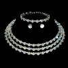4-piece Women's Jewelry Set with Rhinestones, Multi-layer Collars, Earrings, Bracelets, Wedding Party Accessories