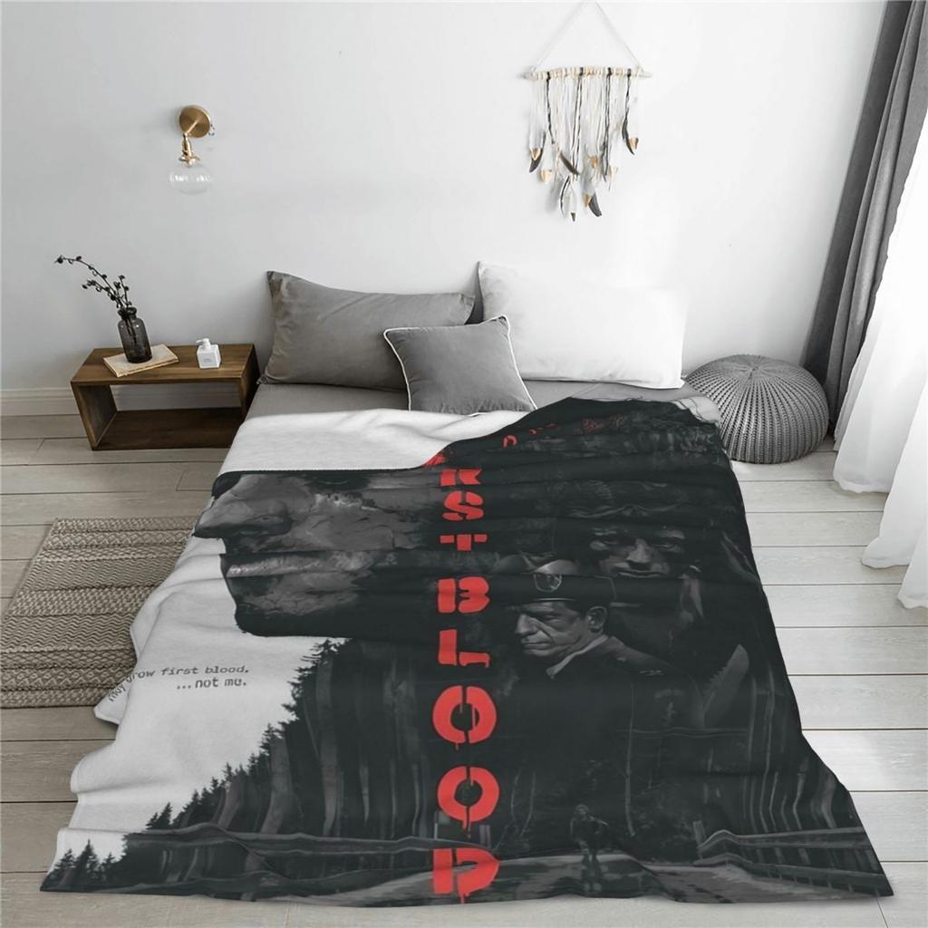Rambo First Blood Flannel Blanket Program Soft Durable Throw Blanket for Couch Bed Camping Cute Bedspread Sofa Bed Cover