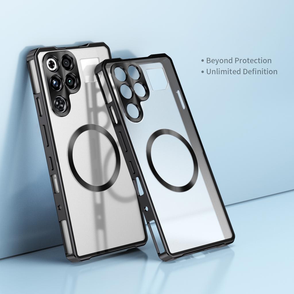 For ZTE nubia RedMagic 11 Pro 5G/11 Pro+ 5G Magnetic Case Hard PC Metal Frame Frosted Phone Back Cover