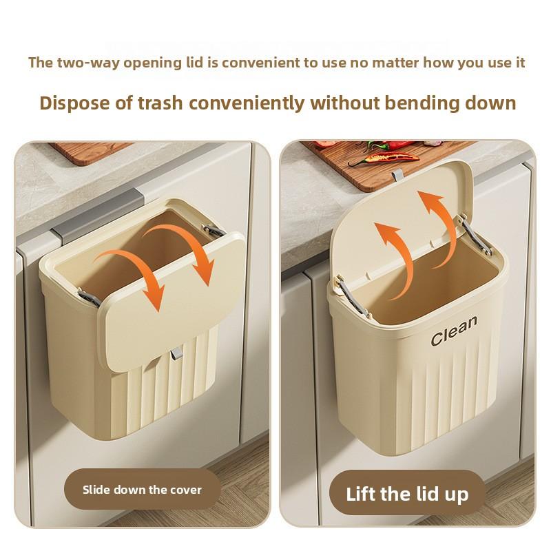 Мусорное ведро для кухни с крышкой, подвесное, легко моется. Настенное мусорное ведро для ванной комнаты. Бытовое уплотнительное кольцо для гидроизоляции.