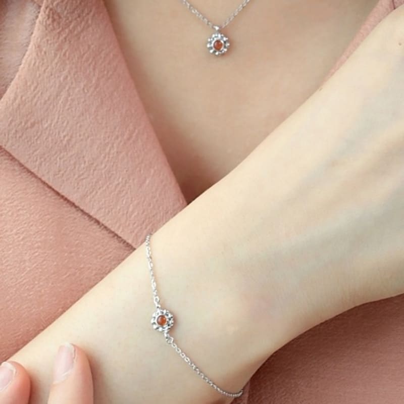 BELLOOGGI Fire Opal Flower Bracelet