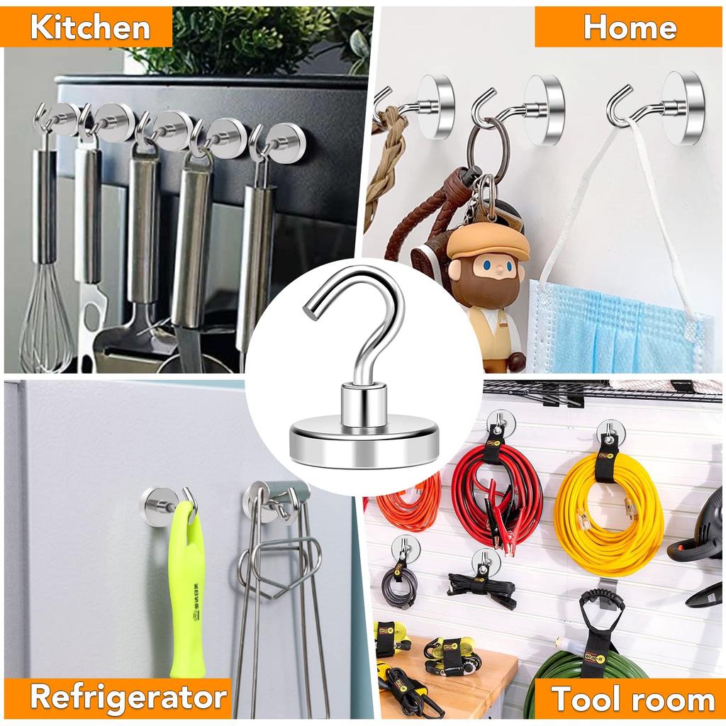 E10 Магнитный стальной крюк с силой отрыва 2 кг, кухонный, для холодильника, железной двери, подвесной