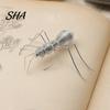 Compact Office Decor Miniature Metal Ant Figurine, Hollow-Out Insect Sculpture with Silver Finish, Minimalist Desktop Decoration Desk for Bookshelf,