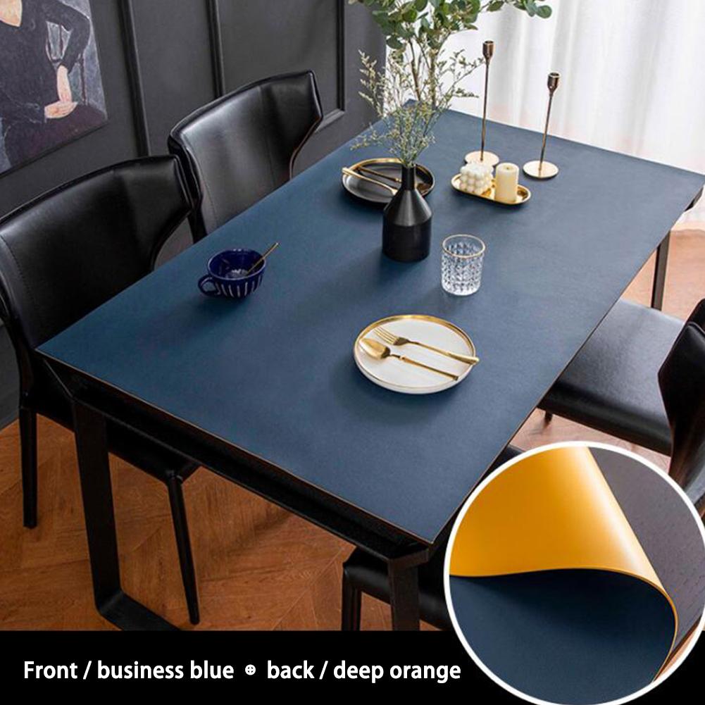 60*120cm Pvc Double-sided Leather Waterproof Table Mat Oil-proof Wash-free Solid Color Table Mat