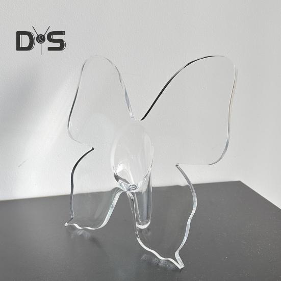 2 шт. ваза-бабочка прозрачная акриловая ваза для цветов настольное украшение ваза-бабочка для гостиной спальни столовой офиса декор