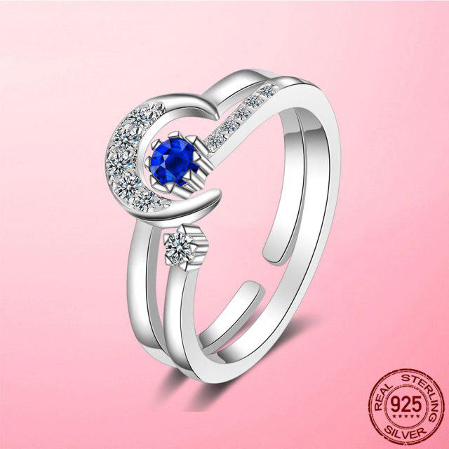 Обручальное кольцо Cz серебряный цвет прозрачный циркон луна ромашка цветок геометрия открытый размер кольца для женщин ювелирные украшения подарок