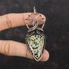 Кулон из далматинской яшмы Медная проволока Кулон Ручной работы Подвеска из драгоценного камня Медные ювелирные изделия Дизайнерский кулон Для подарков Ювелирные изделия из проволочной обмотки