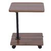 Sofa Side Table Metal Solid Wood Modern Minimalist Rolling Couch End Table Supports Height Adjustment for Laptop