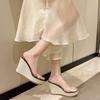 New Women's Shoes Home Slipper Platform Transparent Strap Heel Wedge Luxury Slide Soft Summer Fashion