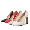 2024 Female Patent Leather Pumps Square Toe Spring Summer Women Shoes Elegant Square High Heels Thick Heel Big Size 43 44 45 46