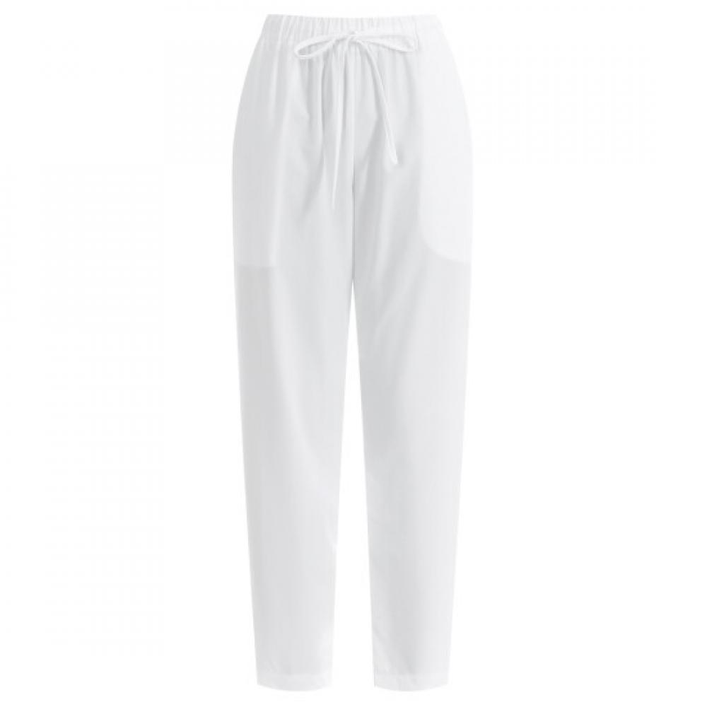Shop Women Stretch Banding Baggy Pants White Pic Wpt 1394