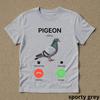 Streetwear Vintage Y2K Fashion Pigeon Calling Meme Letter Aesthetic Graphic Men's and Women T Shirt Tee Oversize Punk Hip Hop
