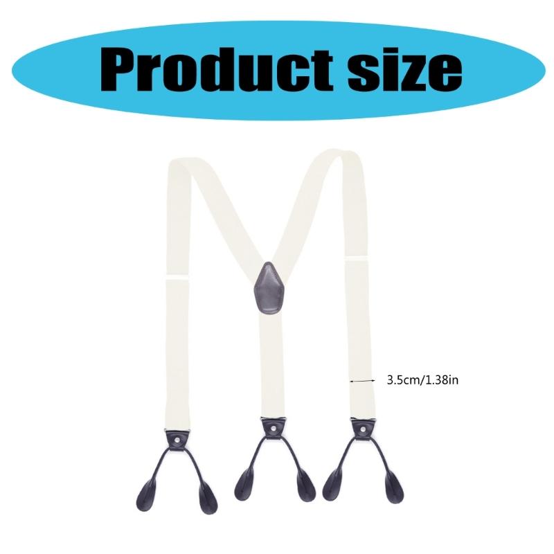 Стильные классические подтяжки Регулируемые подтяжки Эластичная цепочка Пуговичное крепление Темный эластичный ремень для свадьбы, деловой одежды