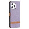 For iPhone 13 Pro Color Matching Denim Texture Horizontal Flip Leather Case with Holder & Card Slots & Wallet & Lanyard