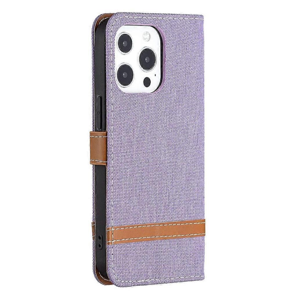 For iPhone 13 Pro Color Matching Denim Texture Horizontal Flip Leather Case with Holder & Card Slots & Wallet & Lanyard