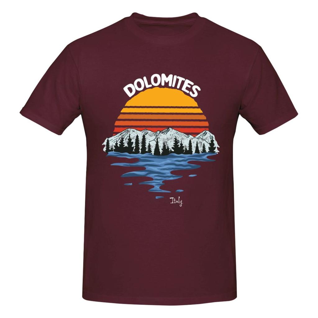 Unisex Dolomites Italy Mountains Funny T Shirt Vintage Big Size Cotton Sleeve Custom T Shirts