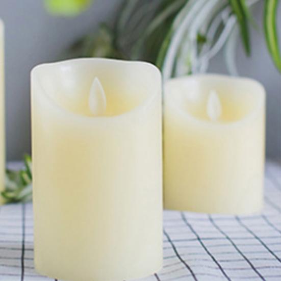 3Pcs LED Flameless Candles Outdoor Real Wax Candle with Remote Control Indoor Battery Operated Flickering LED Pillar Candles