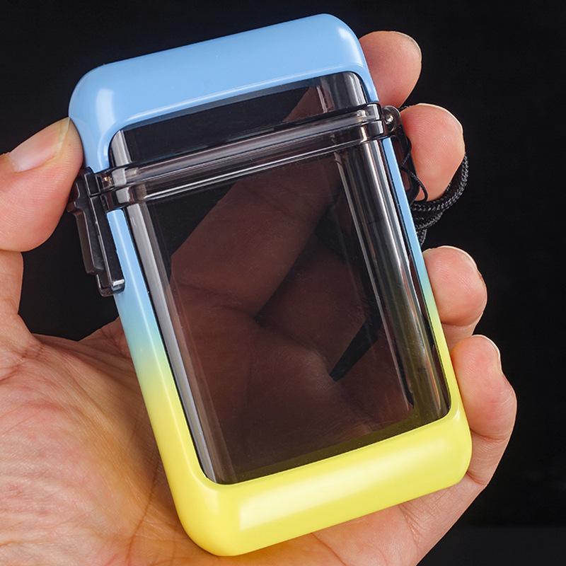 Waterproof Transparent Cigarette Case with Lanyard - Fits 20 Regular Cigarettes, Stylish Storage for Men and Women.