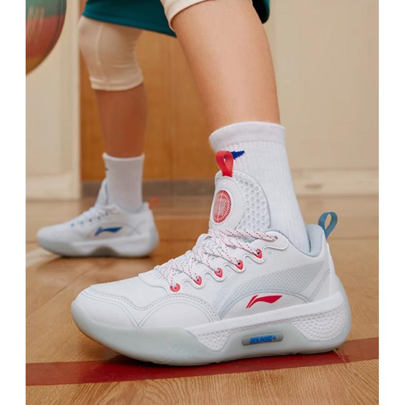 Баскетбольные кроссовки Li Ning Yu Shuai 13 Low, легкие, высокопрочные, нескользящие, износостойкие, дышащие, низкие, детские, белые, YKBS058-3
