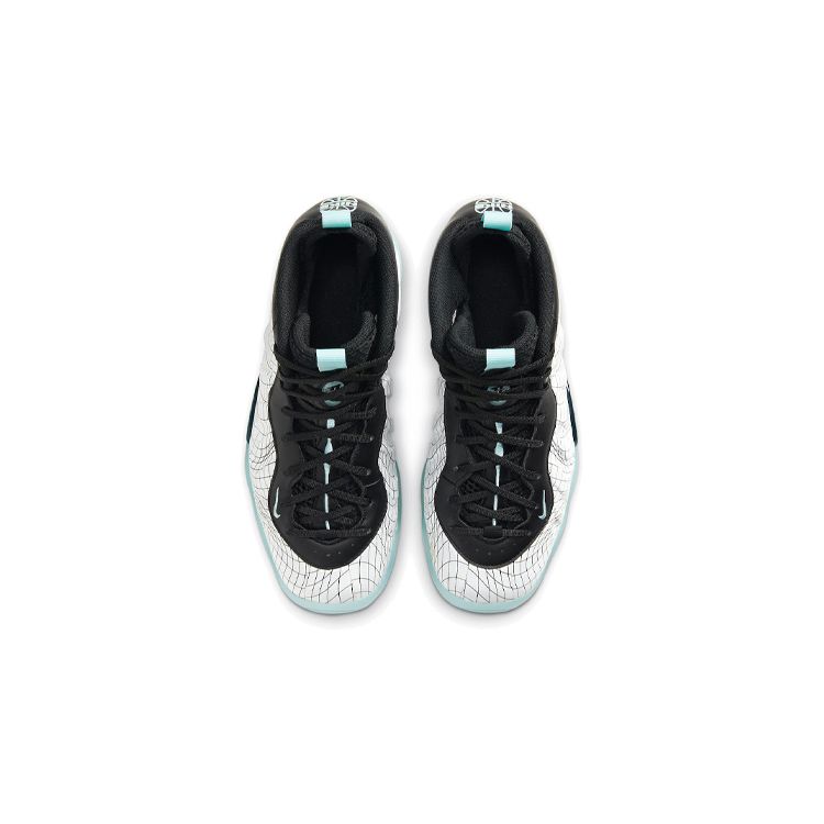 Nike Детские кроссовки Little Posite One GS Warped Grid Белый Черный Платиновый оттенок CW1596-005