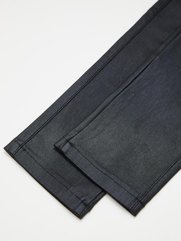 Rose Beauty A Women High Waist PU Leather Skinny Pants Elastic Pencil Tight Trousers