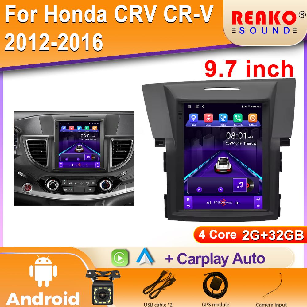 Автомобильное радио в стиле Tesla для Honda CRV CR-V 2012-2016 Мультимедиа Видео Воспроизведение Carplay GPS Навигация Стерео Android