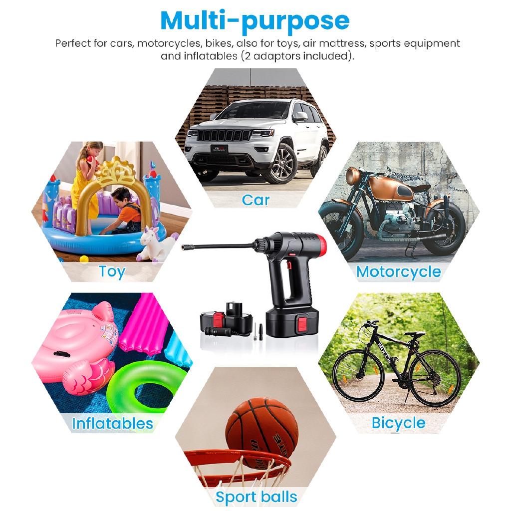 12V 160PSI Cordless Air Compressor Portable Tire Inflator Auto Hand Held Air Pump Digital LCD Rechargeable for Car Bike