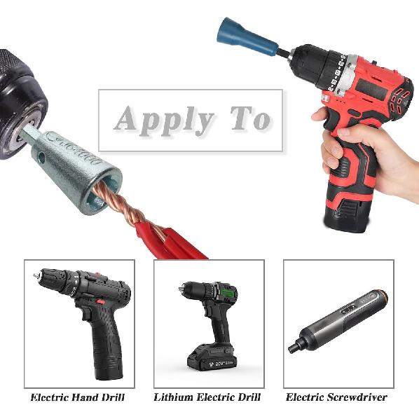 Wire Twister Tool for Drill,Wire Twister Portable Wire Nut Twister Wire Twisting Tool 6mm Hex Shank Cable Quick Stripping for Power Drill