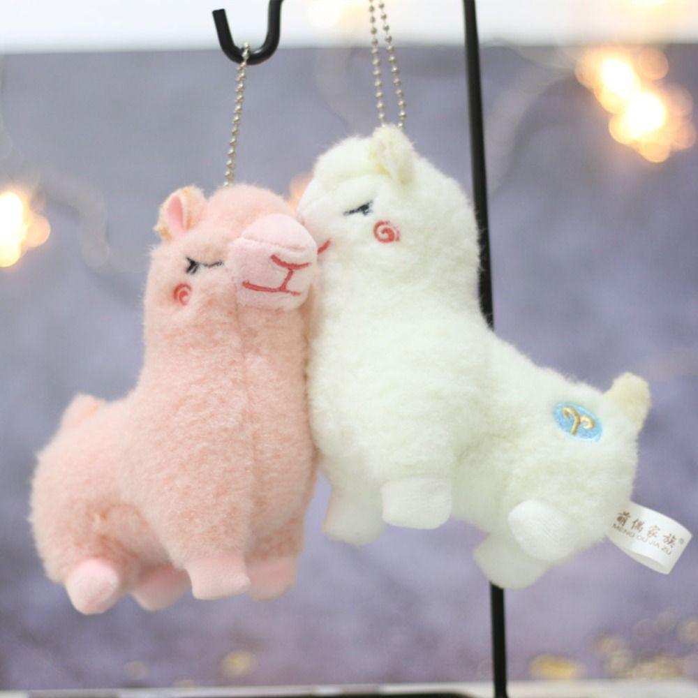 Charms Alpaca Stuffed Dolls Lovely Sheep Pendant Fashion Car Keyrings  Gifts